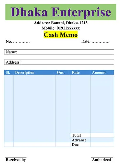 cash memo