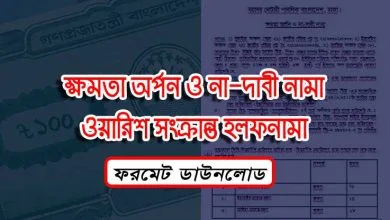 ওয়ারিশ সংক্রান্ত হলফনামা করার নিয়ম